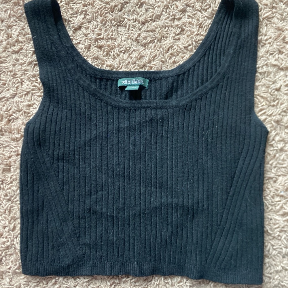 Wild Fable Black Ribbed Tank Top